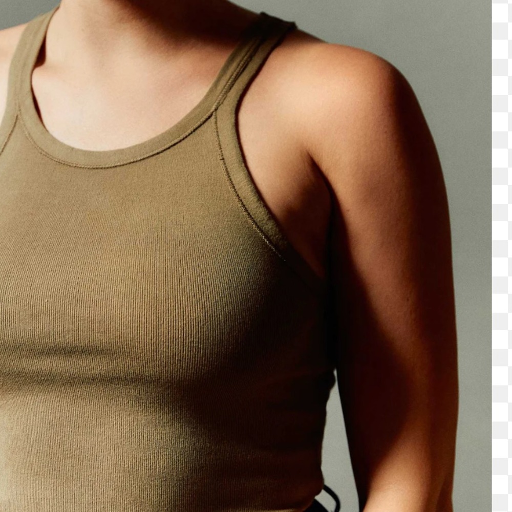 Imogene + Willie racerback ribbed tank Olive sz M